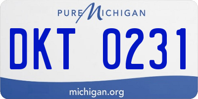 MI license plate DKT0231