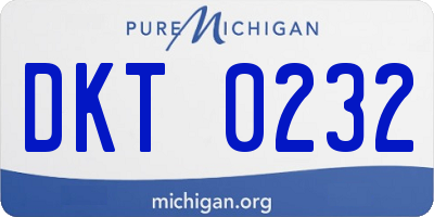 MI license plate DKT0232