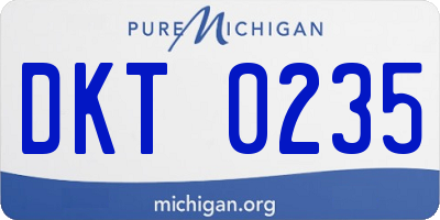 MI license plate DKT0235