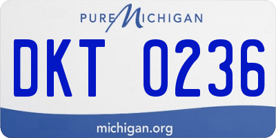 MI license plate DKT0236