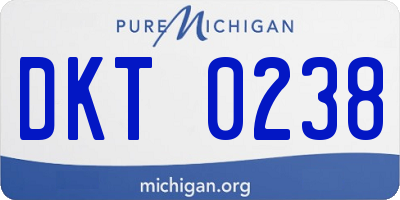 MI license plate DKT0238