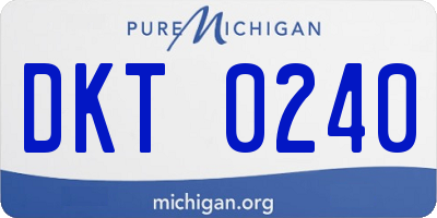 MI license plate DKT0240