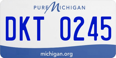 MI license plate DKT0245