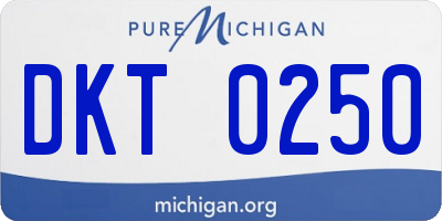MI license plate DKT0250