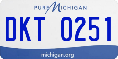 MI license plate DKT0251