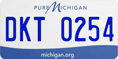 MI license plate DKT0254