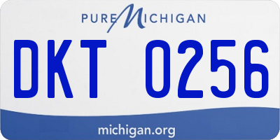 MI license plate DKT0256