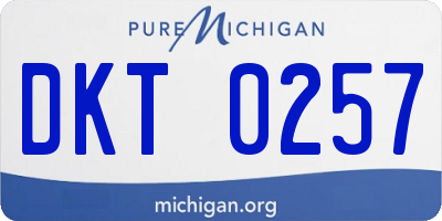 MI license plate DKT0257