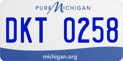 MI license plate DKT0258