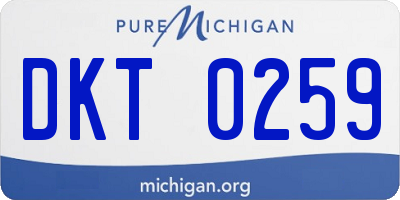 MI license plate DKT0259