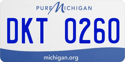 MI license plate DKT0260