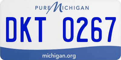 MI license plate DKT0267