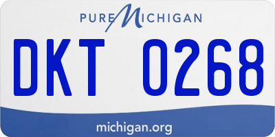 MI license plate DKT0268
