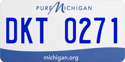 MI license plate DKT0271
