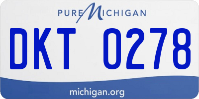 MI license plate DKT0278