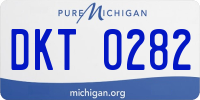 MI license plate DKT0282