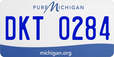 MI license plate DKT0284