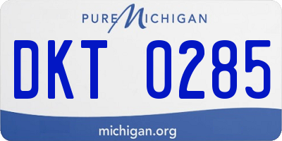 MI license plate DKT0285