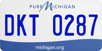 MI license plate DKT0287