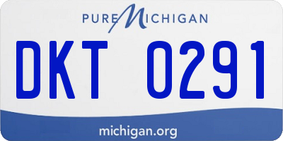 MI license plate DKT0291