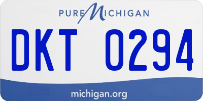 MI license plate DKT0294