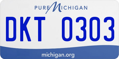 MI license plate DKT0303