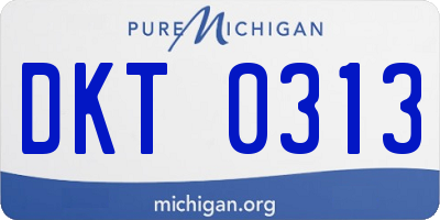 MI license plate DKT0313