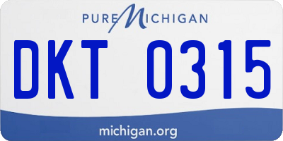 MI license plate DKT0315