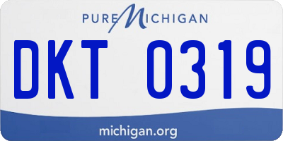 MI license plate DKT0319