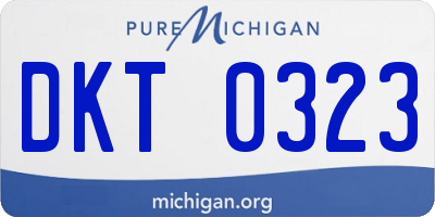 MI license plate DKT0323