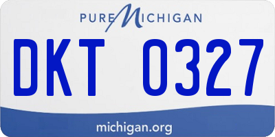 MI license plate DKT0327