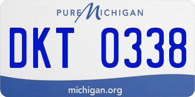 MI license plate DKT0338