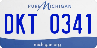 MI license plate DKT0341