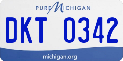 MI license plate DKT0342