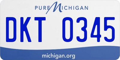 MI license plate DKT0345