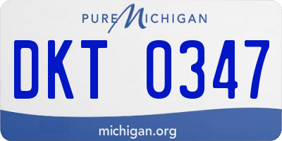 MI license plate DKT0347