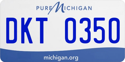 MI license plate DKT0350