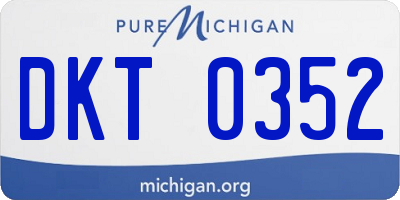 MI license plate DKT0352
