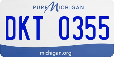 MI license plate DKT0355