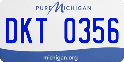 MI license plate DKT0356