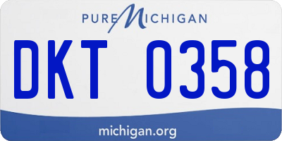 MI license plate DKT0358
