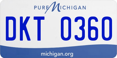 MI license plate DKT0360