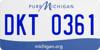 MI license plate DKT0361
