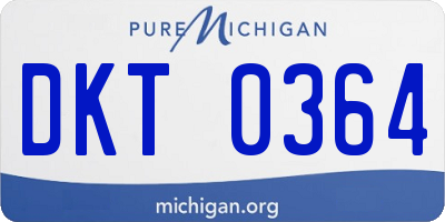 MI license plate DKT0364