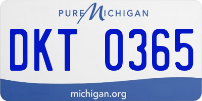 MI license plate DKT0365