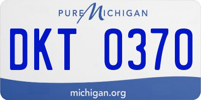 MI license plate DKT0370