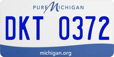 MI license plate DKT0372