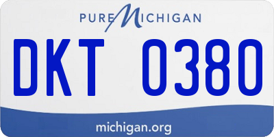 MI license plate DKT0380