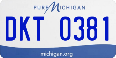 MI license plate DKT0381