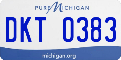 MI license plate DKT0383